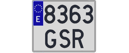 8363GSR matricula cuadrada
