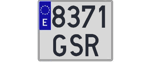 8371GSR matricula cuadrada