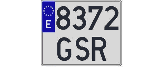 8372GSR matricula cuadrada