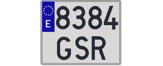 8384GSR matricula cuadrada