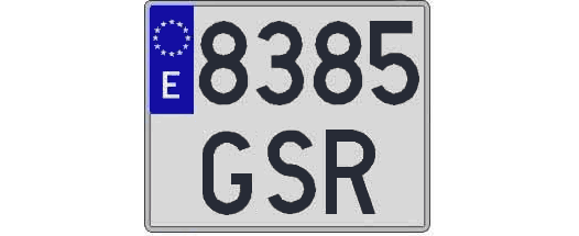 8385GSR matricula cuadrada