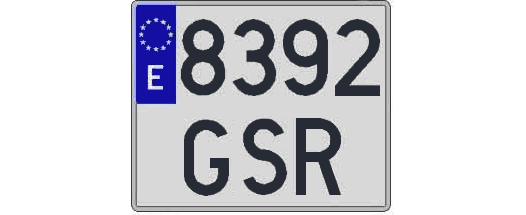 8392GSR matricula cuadrada