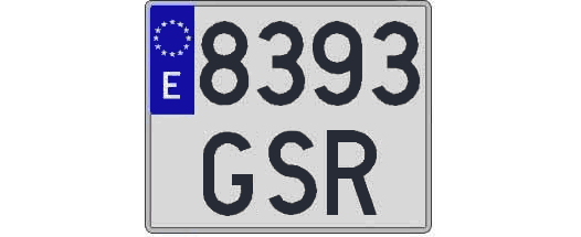 8393GSR matricula cuadrada