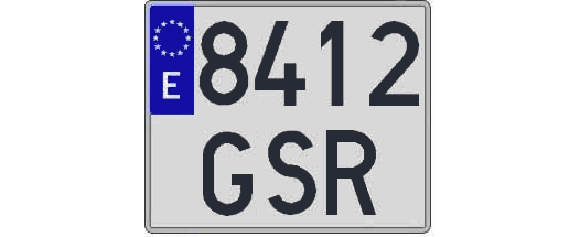 8412GSR matricula cuadrada