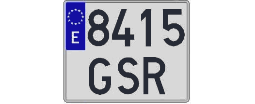 8415GSR matricula cuadrada