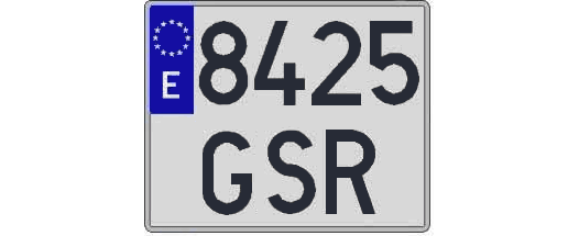 8425GSR matricula cuadrada