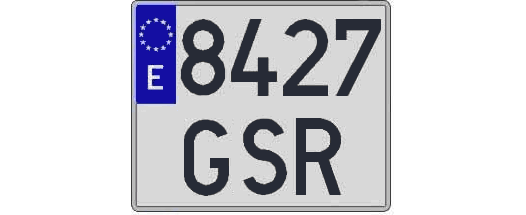 8427GSR matricula cuadrada
