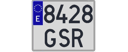 8428GSR matricula cuadrada