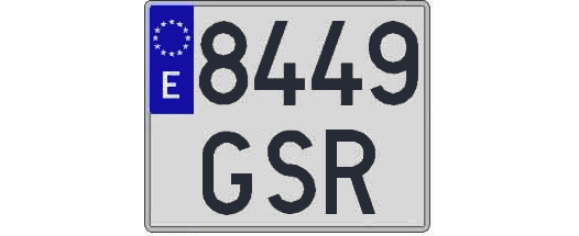 8449GSR matricula cuadrada