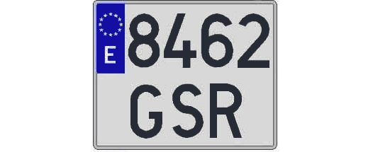 8462GSR matricula cuadrada
