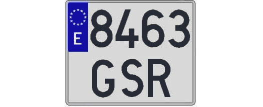8463GSR matricula cuadrada