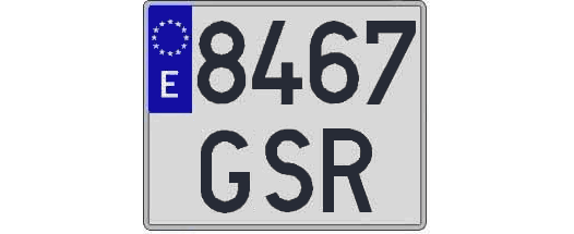 8467GSR matricula cuadrada