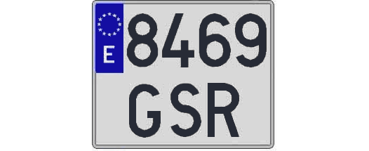 8469GSR matricula cuadrada
