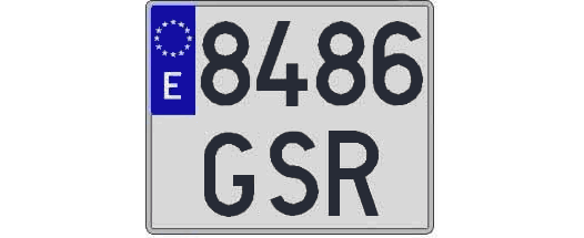 8486GSR matricula cuadrada
