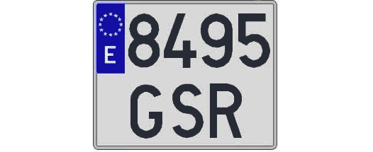 8495GSR matricula cuadrada