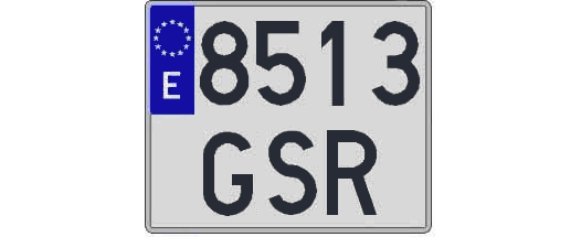 8513GSR matricula cuadrada