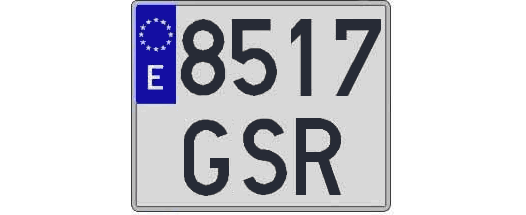 8517GSR matricula cuadrada