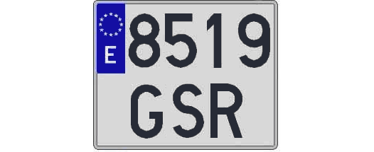 8519GSR matricula cuadrada