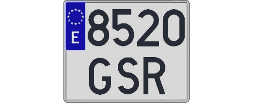 8520GSR matricula cuadrada