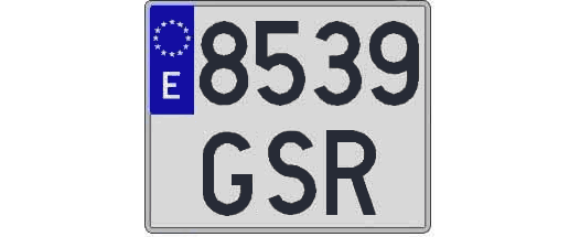 8539GSR matricula cuadrada