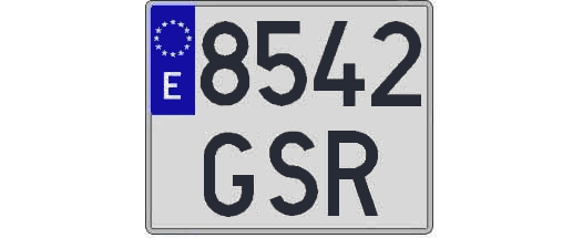 8542GSR matricula cuadrada