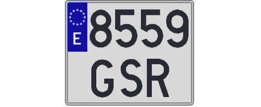 8559GSR matricula cuadrada