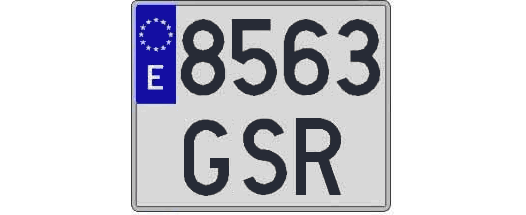8563GSR matricula cuadrada