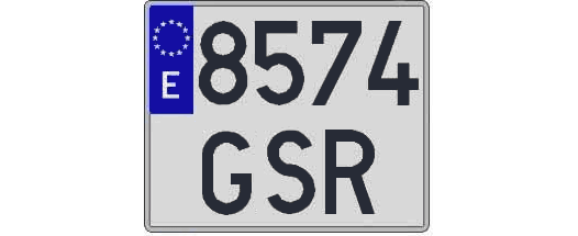 8574GSR matricula cuadrada