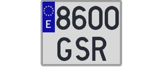 8600GSR matricula cuadrada