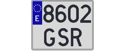 8602GSR matricula cuadrada