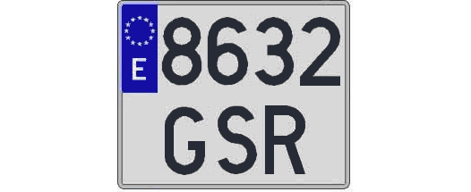 8632GSR matricula cuadrada
