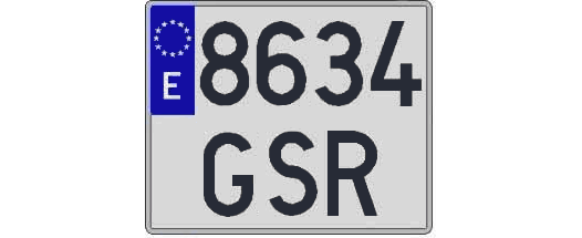 8634GSR matricula cuadrada