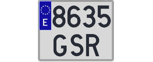8635GSR matricula cuadrada