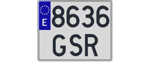8636GSR matricula cuadrada