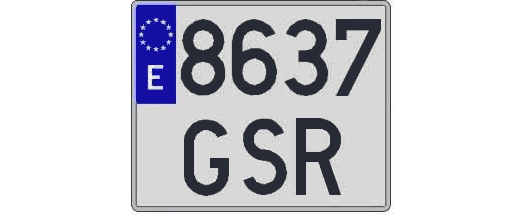 8637GSR matricula cuadrada
