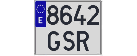 8642GSR matricula cuadrada