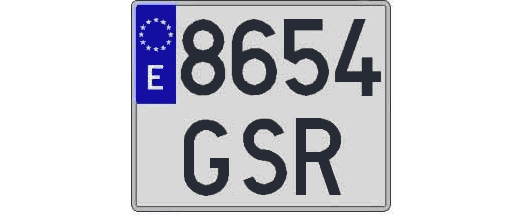 8654GSR matricula cuadrada