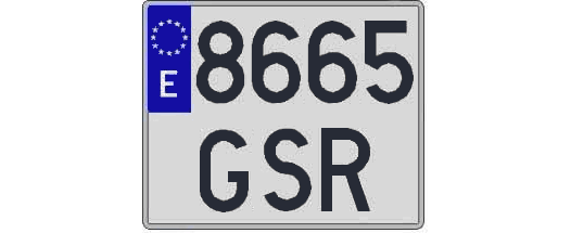 8665GSR matricula cuadrada