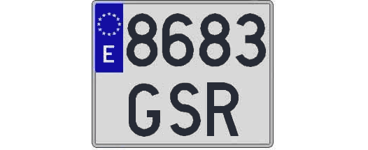 8683GSR matricula cuadrada