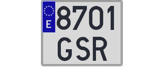 8701GSR matricula cuadrada