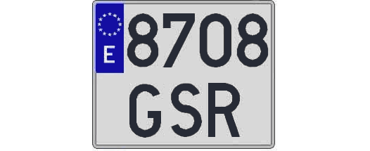 8708GSR matricula cuadrada
