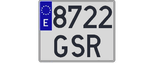 8722GSR matricula cuadrada