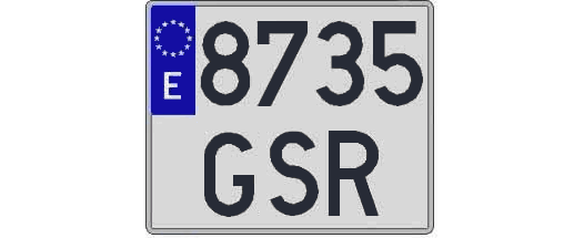 8735GSR matricula cuadrada
