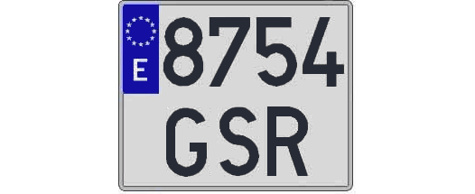 8754GSR matricula cuadrada