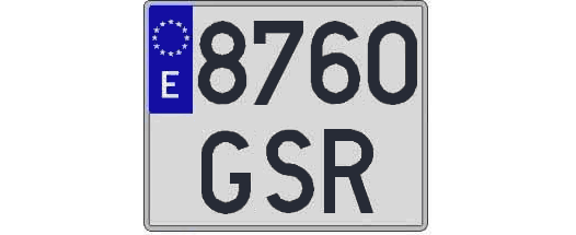 8760GSR matricula cuadrada
