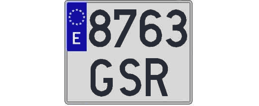 8763GSR matricula cuadrada