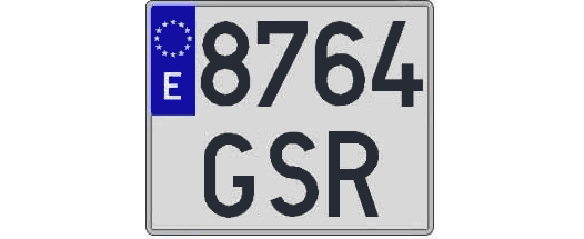 8764GSR matricula cuadrada