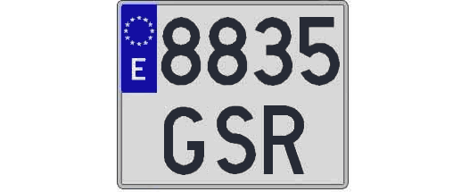 8835GSR matricula cuadrada