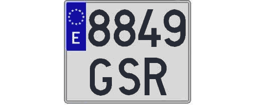8849GSR matricula cuadrada