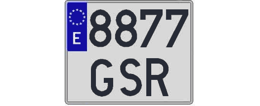 8877GSR matricula cuadrada